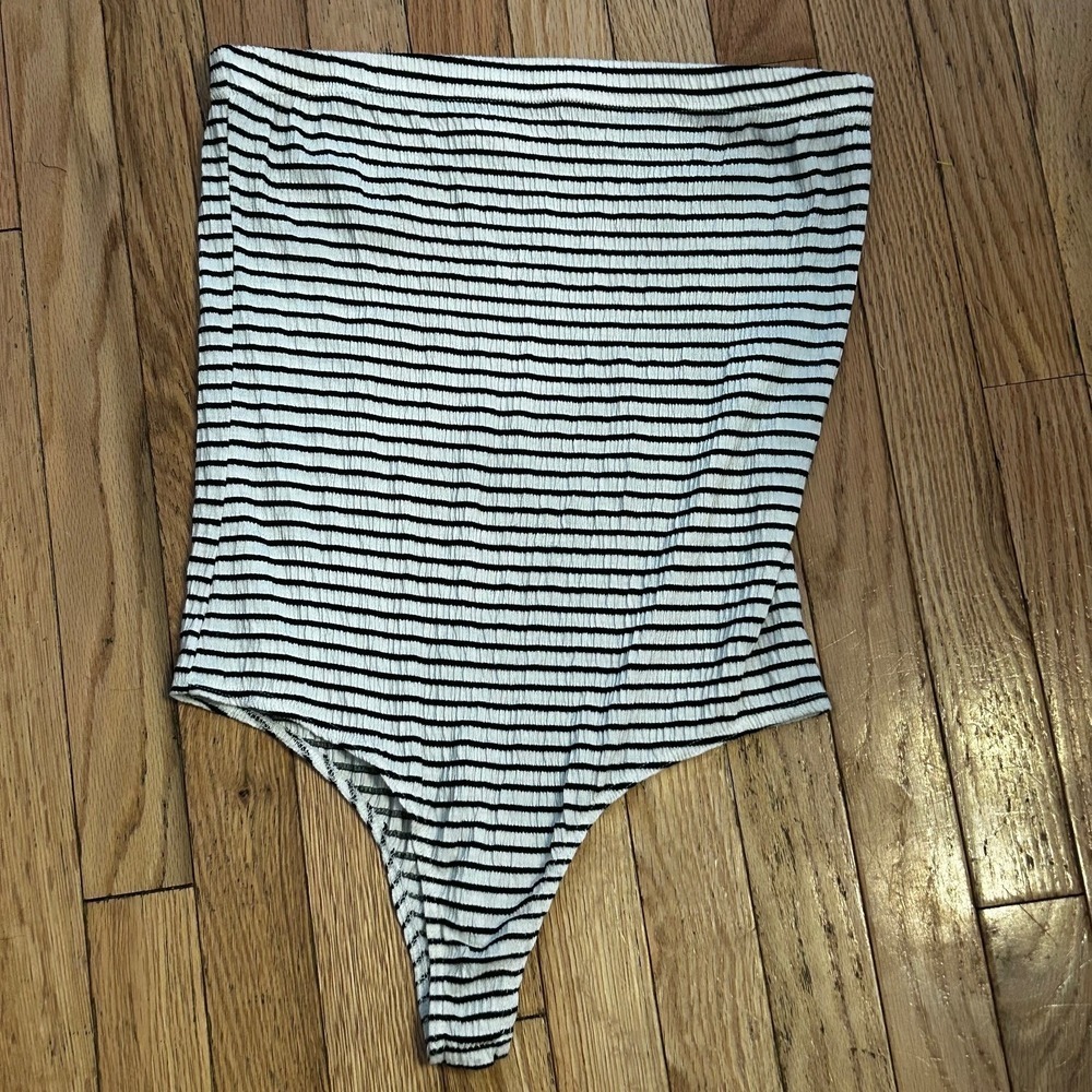Wasabi + Mint Strapless‎ Striped Bodysuit Size Large